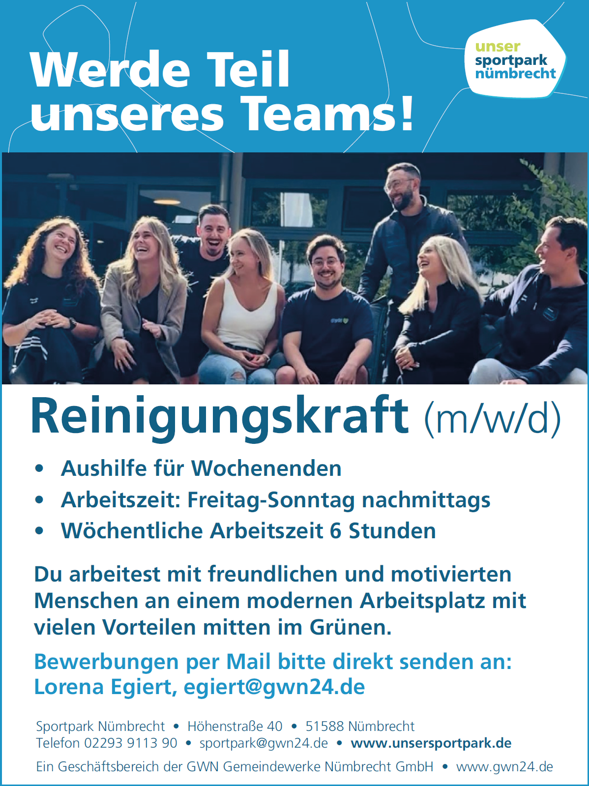 Stellenanzeige Reinigungskraft 2026